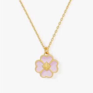 Kate Spade Spades & Studs Pink Gold Necklace